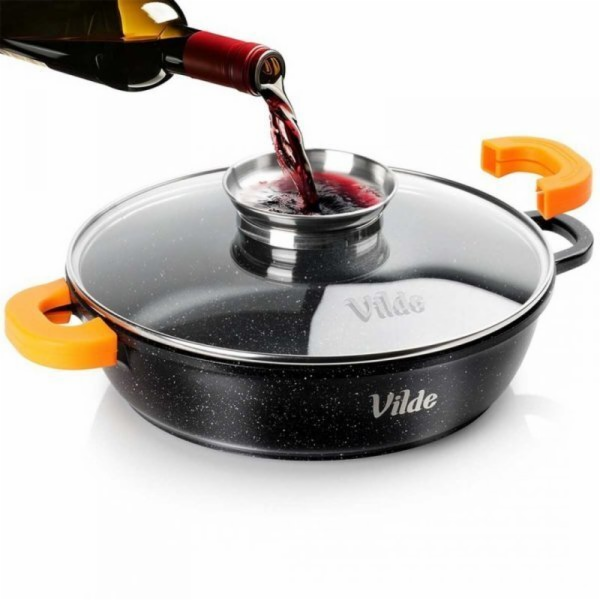 Vilde PLOCHÁ ŽULOVÁ PÁNEV 3,3 L 28 CM S VÍČKEM S AROMATIZ...