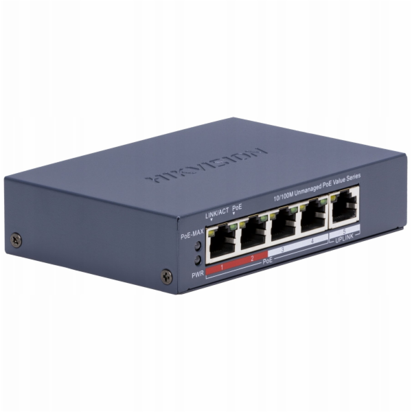 Hikvision PŘEPÍNAČ POE DS-3E0105P-E/M(C) 4PORTOVÝ PŘEPÍNAČ
