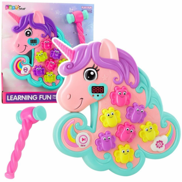 LeanToys Arkádová hra Whac A Mole: Jednorožec, barevná sv...