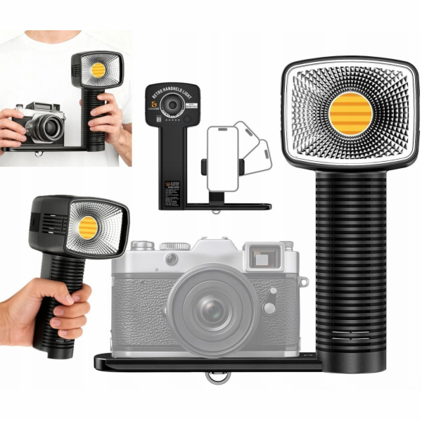 LensGo Ruční LED lampa 40W Cob Retro pro foto a video Cri...