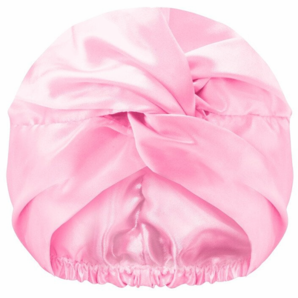 Glov Dvouvrstvá saténová spací čepice růžová