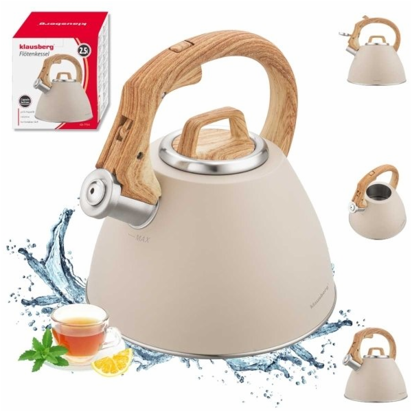 Klausberg&nbsp;Ocelová&nbsp;konvice&nbsp;s&nbsp;pískačkou&nbsp;2,5&nbsp;l&nbsp;KB-7954