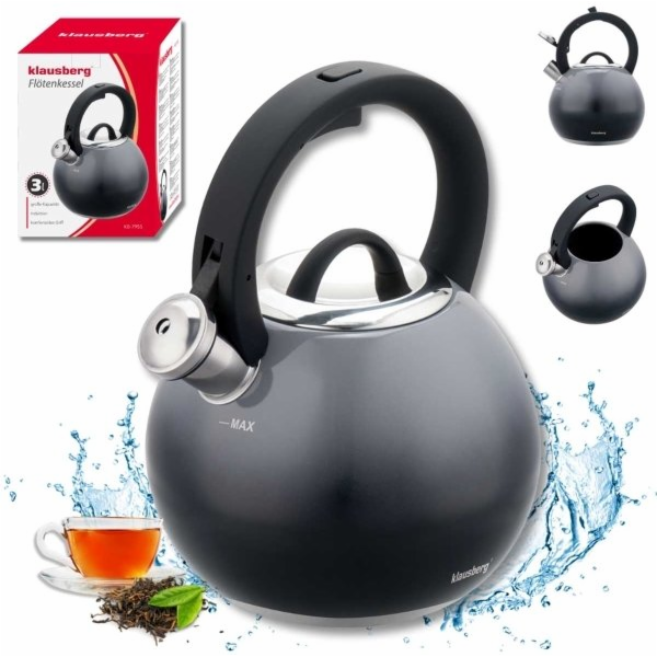 Klausberg Ocelová konvice s pískačkou 3l KB-7955 grafitov...