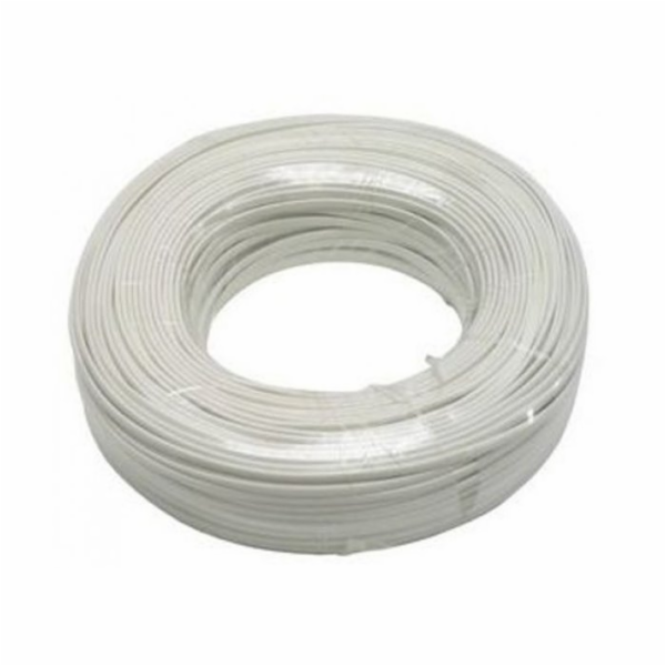 PremiumCord kabel telefonní 4 žíly bílý 100m