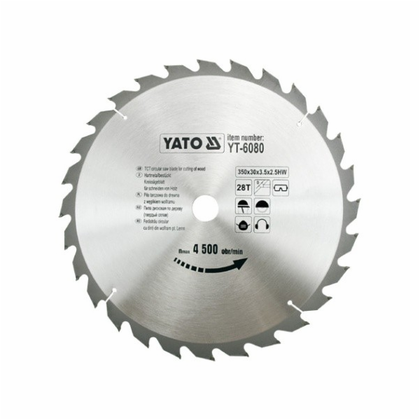 Yato Kotoučová pila na dřevo 350x30mm 28z YT-6080