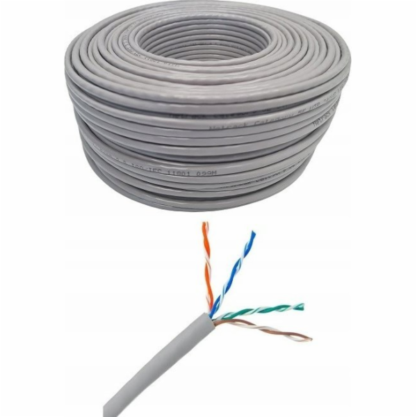 NetRack Síťový kabel Twisted Pair LAN Cat 5e UTP, šedý, 1...