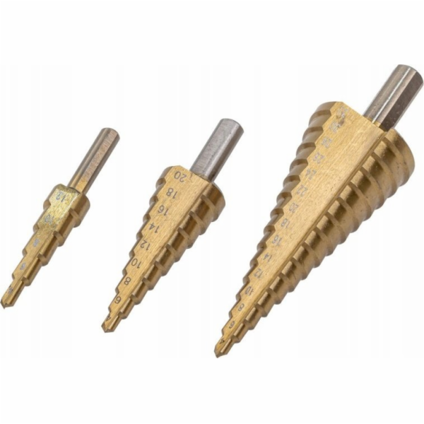 Forsage Sada vrtáků , 3dílná, stupňovité vrtáky.