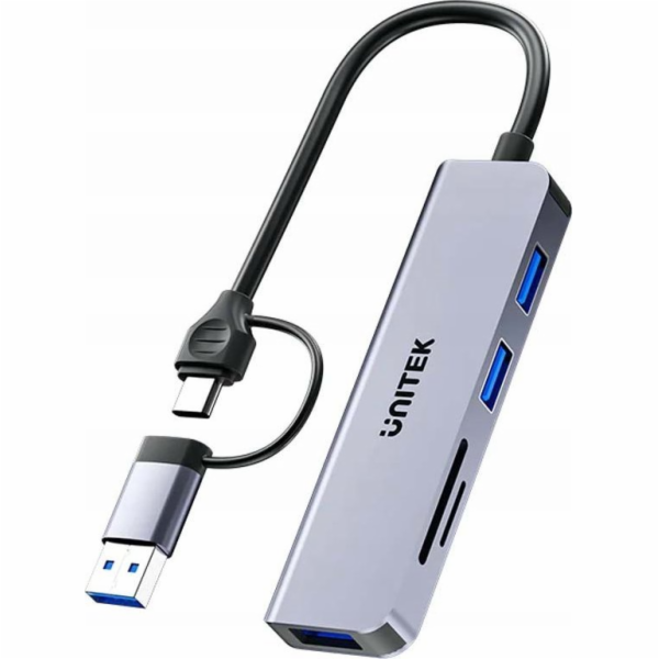 Unitek USB HUB uHUB P5+ 1x SD 1x microSD + 3x USB-A 2.0 (...