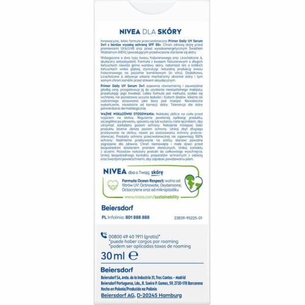 Nivea _Sun 2 v 1 Primer Daily UV Serum báze a sérum pod p...