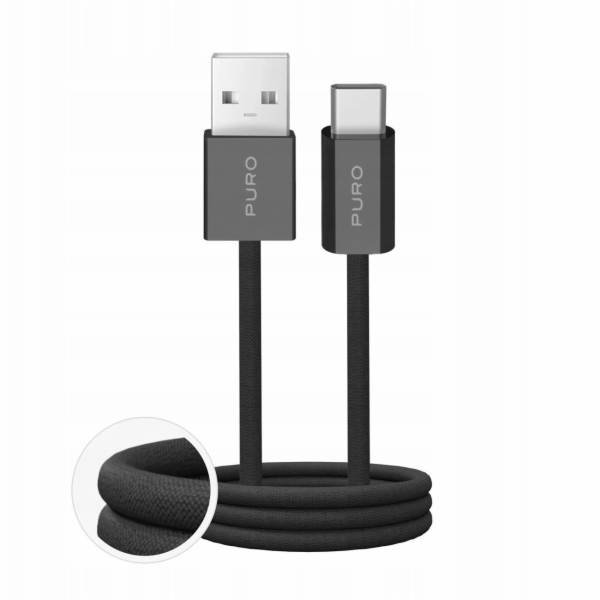 Puro Kabel USB-A - USB-C 1,5 m černý (8018417498732)