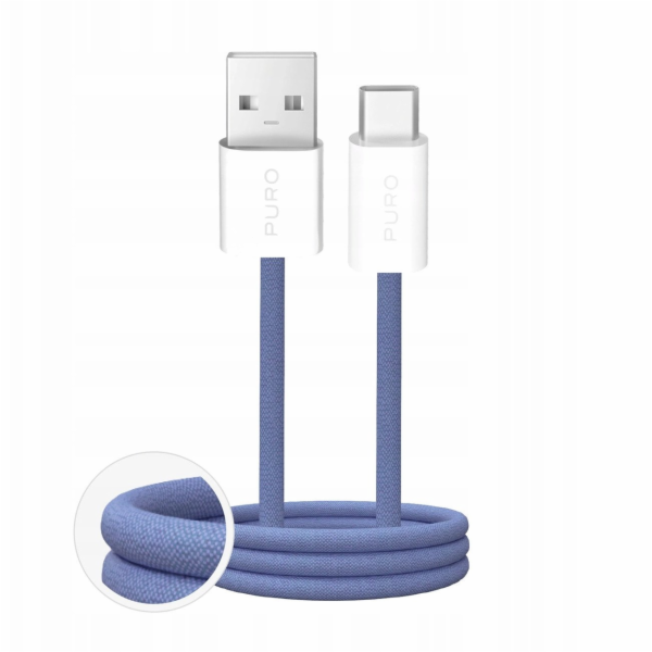Puro Kabel USB-A - USB-C 1,5 m modrý (8018417498749)