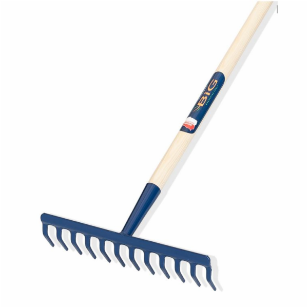 Big Velké kalené kovové hrábě s 12zubou rukojetí Z12