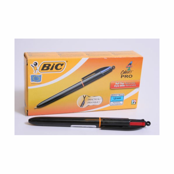 Bic Kuličkové pero BIC 4 COLOURS PRO AUTOMATIC, 12 kusů -...