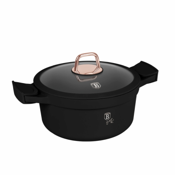 Kastrol s titanovým povrchem a poklicí 24 cm Black Rose C...