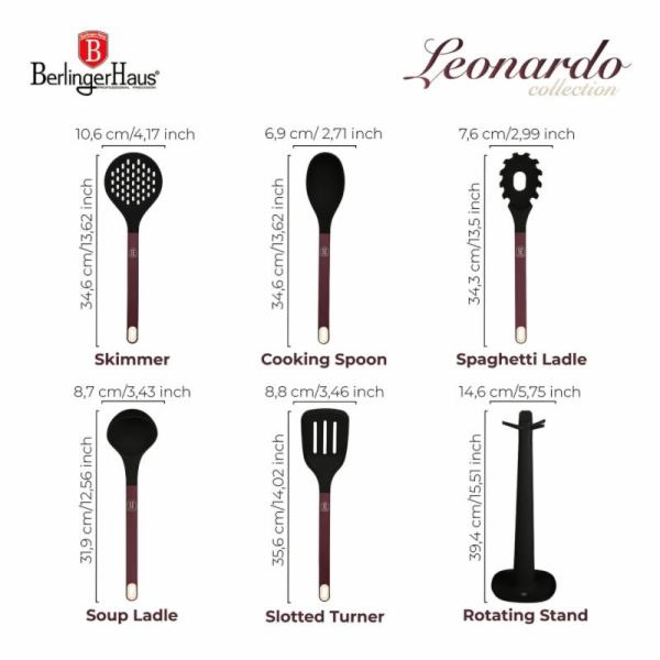 Sada kuchyňského náčiní ve stojanu 6 ks Leonardo Collecti...