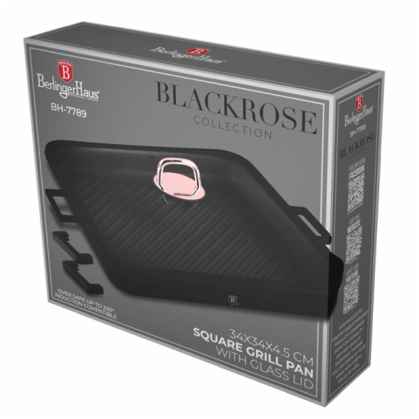 Pánev grilovací s titanovým povrchem a poklicí 34 cm Blac...