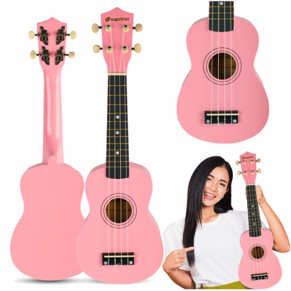 LUNA GUITARS SUPRIMO UK21 PK sopránové ukulele 21 růžové ...