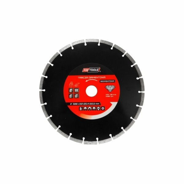 AWTools Segmentový diamantový kotouč 300 x 25,4-22,2 mm (...