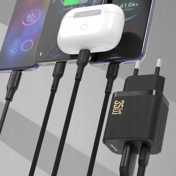 Dudao A27 MaxC 35W nabíječka do zásuvky + kabel USB-C - č...