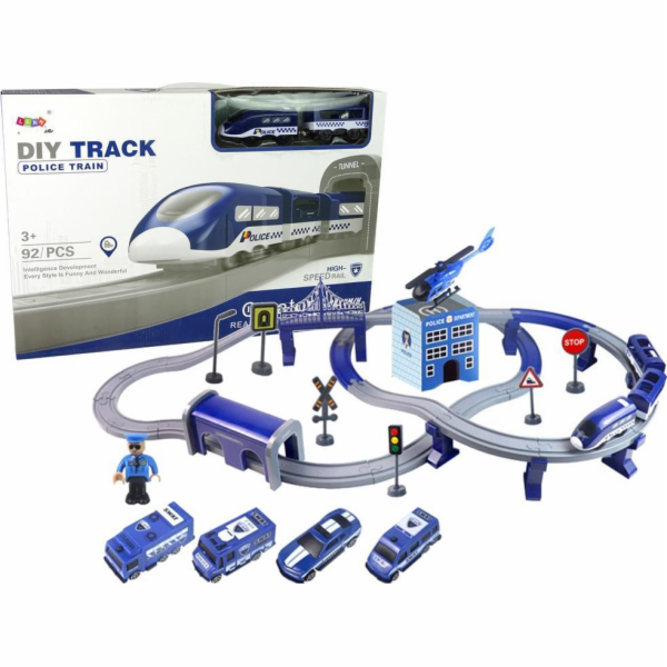 LeanToys Městská policejní vláček Modrá 203 km/h