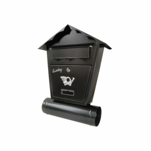 NoName Starožitná šedá poštovní schránka s trubicí SD2T