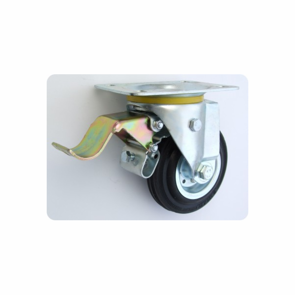 Zabi Kolo z gumy a kovu v otočném pouzdře s brzdou 200 mm...