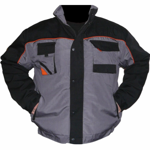 NoName Profesionální zateplená bunda 48, šedá a černá