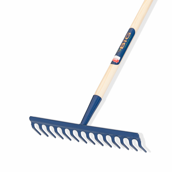 Big Velké kalené kovové hrábě se 14zubou rukojetí Z14