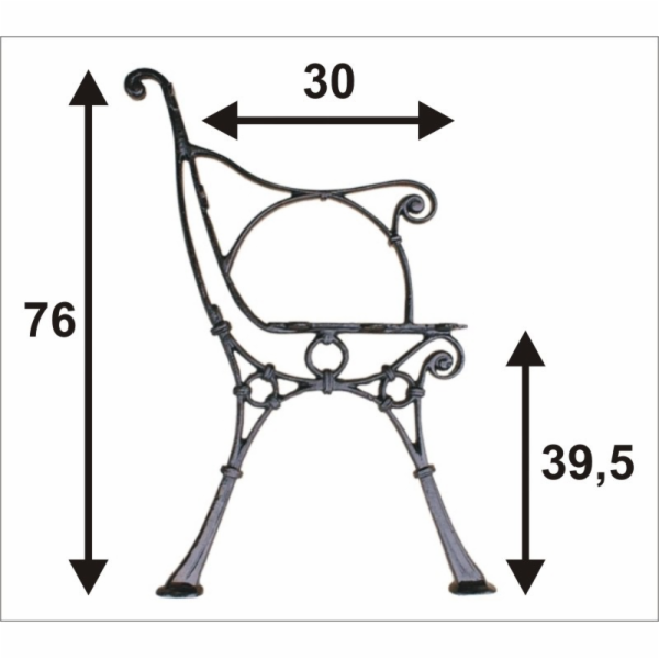 NoName Noha lavice s C-podpěrou 5 desek