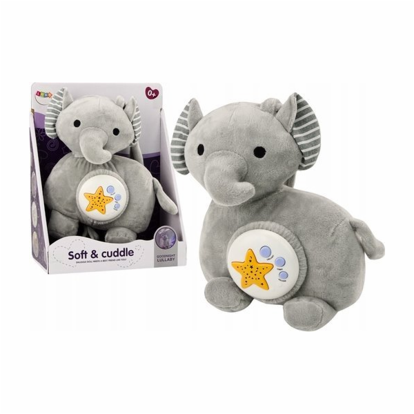 LeanToys Plyšový slon , projektor, spáč, šedý slon, plyšo...