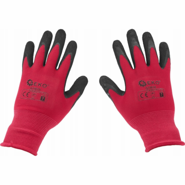 Geko Ochranné rukavice s povlakem velikost 7 – růžové (12...