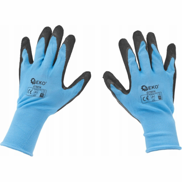 Geko Ochranné rukavice s povlakem velikost 11 – modré (12...