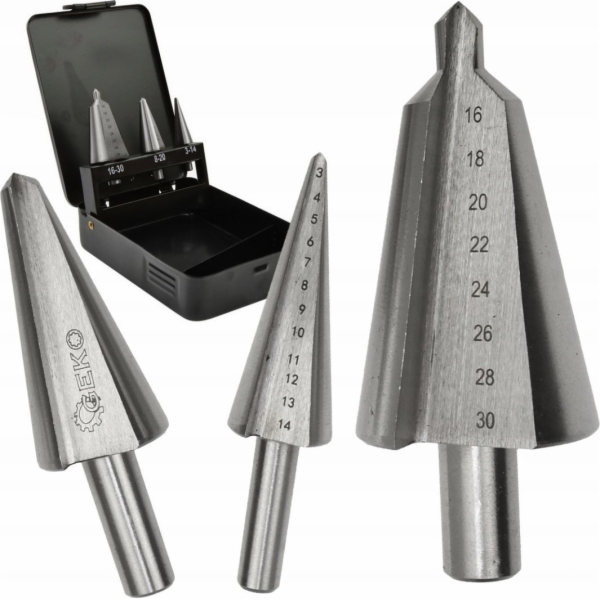 Geko Sada plynulých vrtáků vrtačka 3dílná 3-30 mm (kovová...
