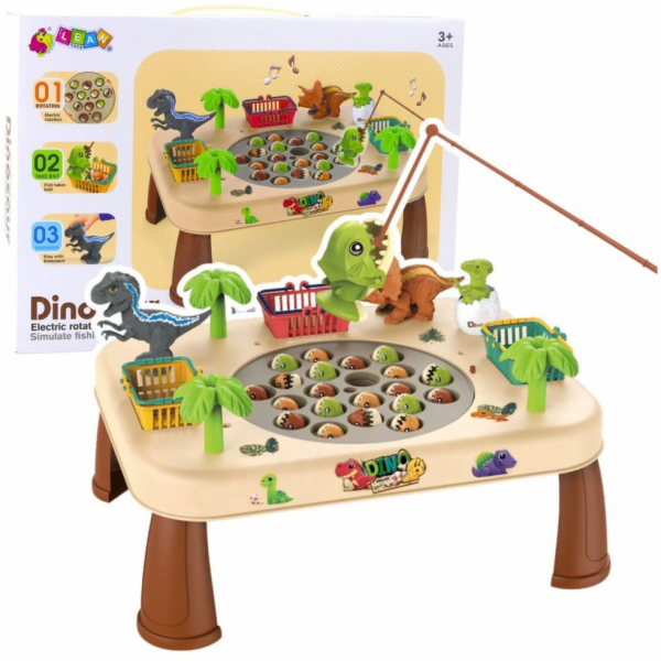 LeanToys Elektrický chytací stůl na dinosaury s otočným d...