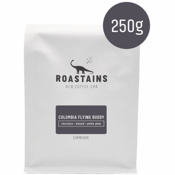 Roastains&nbsp;kávová&nbsp;zrna&nbsp;Colombia&nbsp;Flying&nbsp;Buddy&nbsp;ESPRESSO&nbsp;250g