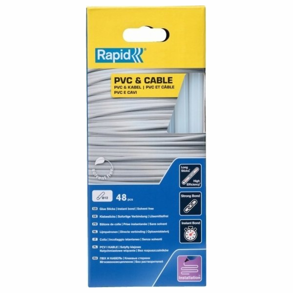 Rapid&nbsp;Rychlé&nbsp;lepicí&nbsp;vložky&nbsp;na&nbsp;PVC&nbsp;a&nbsp;kabely&nbsp;12x190mm&nbsp;48ks.