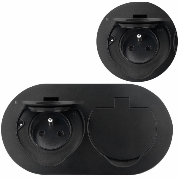 Orno Hermetická dvojitá elektrická zásuvka, oválná, IP55,...