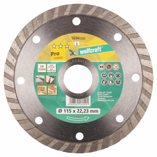Diamantový řezací kotouč Pro Turbo, pr. 115 mm 1694000