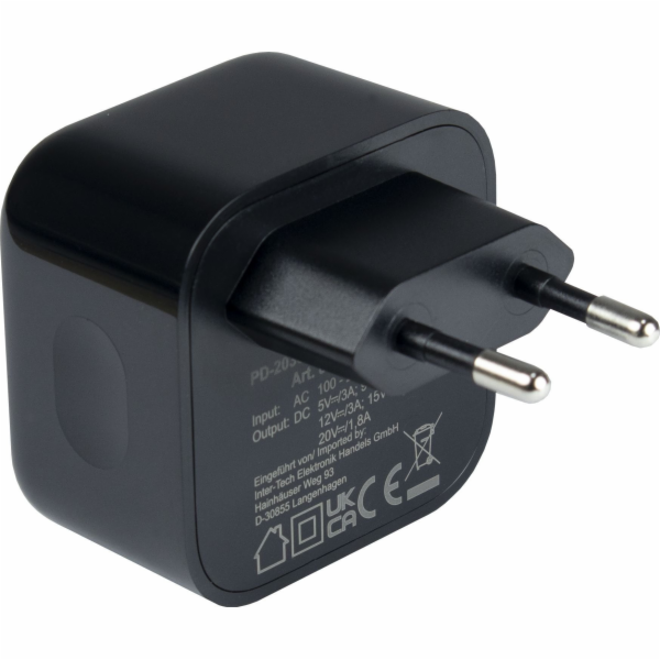Inter-Tech Ladegerät PD-2036, 2x USB-C Charger (schwarz, ...
