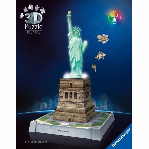 Ravensburger 3D Puzzle Iconics: Freiheitsstatue - mit Lic...