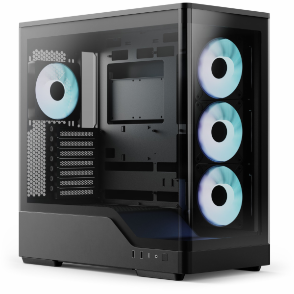 Aerocool P500A-BK-v1  (schwarz, Tempered Glass x 2)