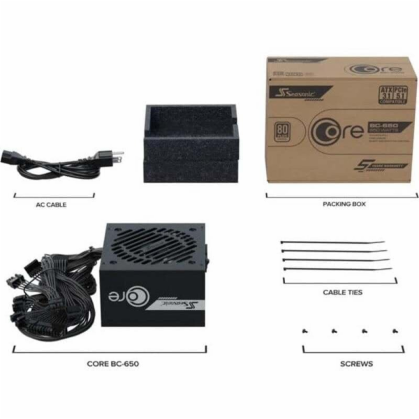SEASONIC zdroj Core BC-650 / 650W / ATX3.1 / 120mm fan / ...