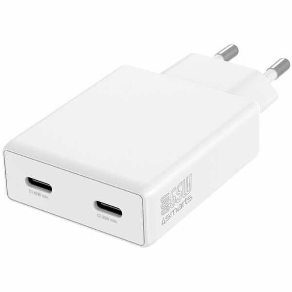 4smarts Nabíječka do zásuvky PDPlug 65W GaN 2xUSB-C bílá