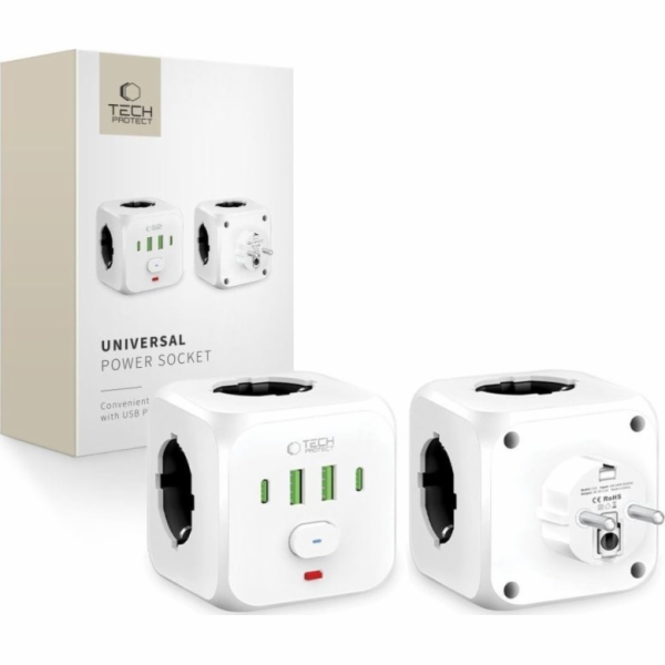 Tech-Protect&nbsp;NAPÁJECÍ&nbsp;ZÁSUVKA&nbsp;PCL3X4,&nbsp;2&nbsp;USB&nbsp;A&nbsp;2&nbsp;TYPE-C&nbsp;A&nbsp;...