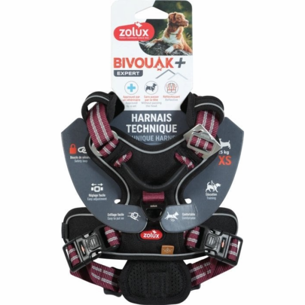 Zolux Postroj pro psy BIVOUAK XS červený