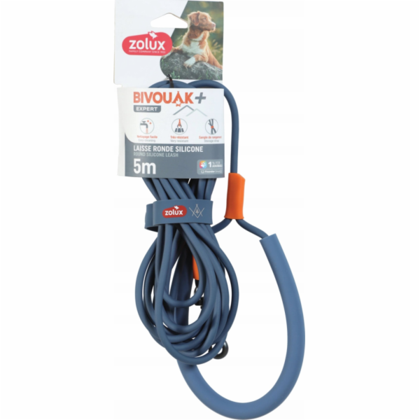 Zolux ZOLUX BIVOUAK kulaté silikonové vodítko pro psy mod...