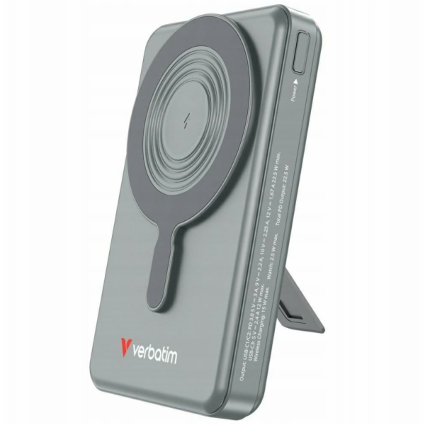 Verbatim Charge´n´Go powerbanka 2C s displejem 10000mAh šedá