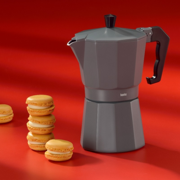 Konvice na espresso tmavě šedá 19,0cm 9,0cm 300 ml KL-10561