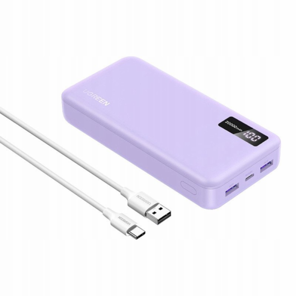 Ugreen Powerbanka PB312 20000mAh 2xUSB-A, USB-C 20W fialová