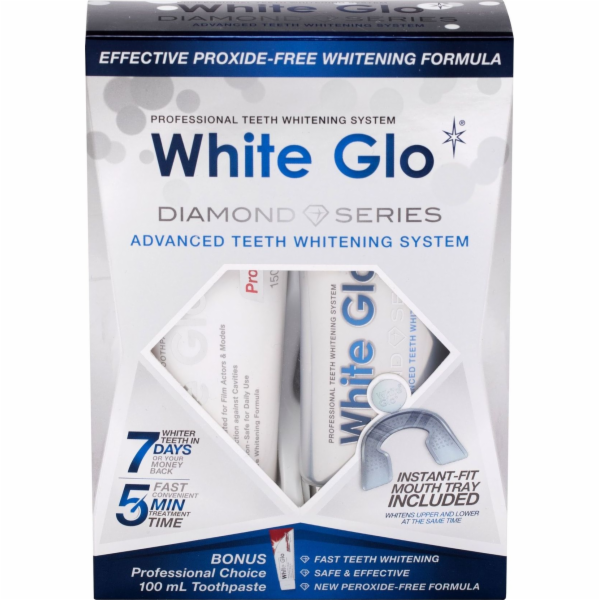 White Glo Bělicí zubní pasta System 100ml + bělicí zubní ...